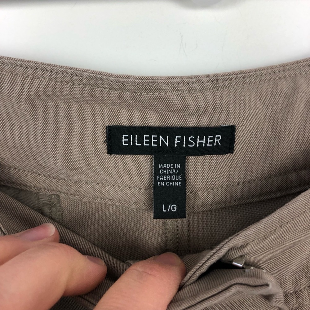 EILEEN FISHER | Crop Khaki Casual 100% Tencel Pant - Picture 4 of 8